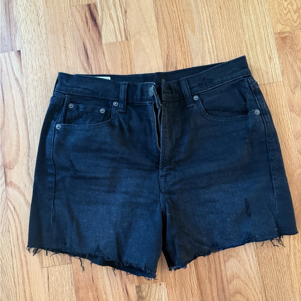Gap 4" High Rise Stride Short Denim Cut Off Black 100% Cotton Size 28/6r